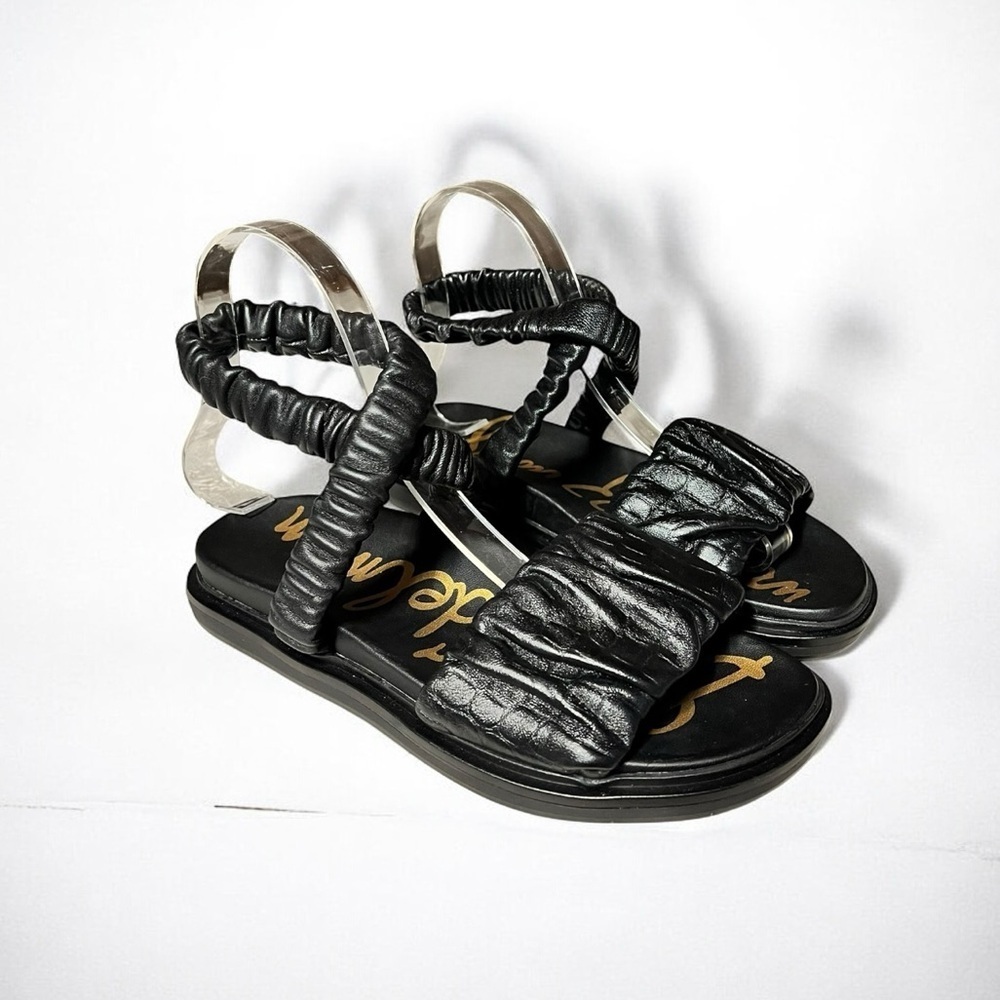 🌻NEW NWOT Sam Edelman Black Leather Velma Sandals | Size 6